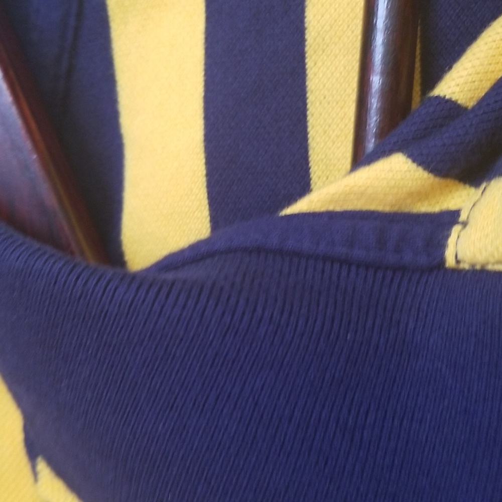 NWOT POLO by RALPH LAUREN Blue Yellow Striped Polo Shirt Short Sleeves MeN XXL - Picture 5 of 8